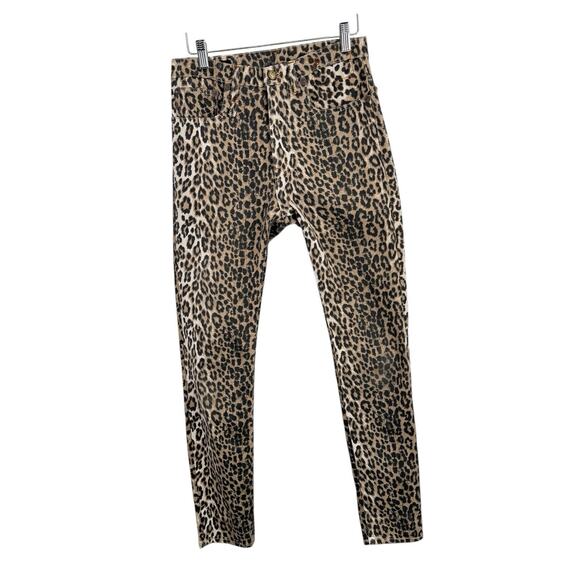 R13 Tyler High Rise Skinny Jeans Leopard Print Boho Old Money Womens 26 - Picture 2 of 11